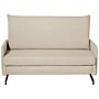 Sofa Bed Beige Fabric 2 Seater Modern Living Room Beliani