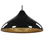 Ceiling Light Pendant Black With Cracked Glass Lamp