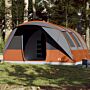 Vidaxl Family Tent Tunnel 7-person Grey And Orange Waterproof