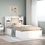 Vidaxl Bed Frame Without Mattress White 135x190 Cm Double Solid Wood Pine