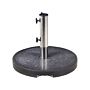 Parasol Base Black Granite Stainless Steel 45 X 45 Cm 25 Kg Round Outdoor Umbrella Stand