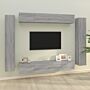 Vidaxl 8 Piece Tv Cabinet Set Grey Sonoma Engineered Wood