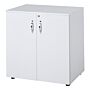 Vinsetto 2-tier Locking Office Storage Cabinet File Organisation W/ Feet Melamine Coating Aluminium Handles 2 Keys Stylish White