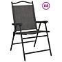 Vidaxl Folding Garden Chairs 8 Pcs Melange Grey Steel And Textilene