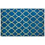 Rug Blue With Gold Quatrefoil Pattern Viscose With Cotton 140 X 200 Cm Style