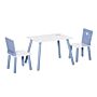 Homcom Kids Table And Chairs Set 3 Pieces 1 Table 2 Chairs Toddler Wooden Multi-usage Easy Assembly Star Image Ornament Blue And White