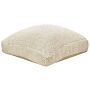 Floor Cushion Beige Cotton 70 X 70 X 15 Cm Solid Pattern Square Fabric Seating Pouffe