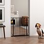 Pawhut Extra Wide Dog Safety Gate, With Door Pressure, For Doorways, Hallways, Staircases - Black