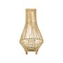 Candle Lantern Light Wood Willow 58 Cm With Glass Floor Candle Holder Boho Style Indoor