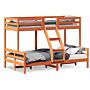 Vidaxl Bunk Bed 80x200/120x200 Cm Wax Brown Solid Wood Pine