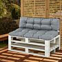 Outsunny 2pcs Garden Tufted Pallet Cushion Seat Pad Back Cushion Patio For Use, Dark Grey