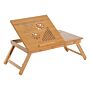 Homcom Foldable Laptop Desk Portable Bamboo Laptop Desk With Drawer