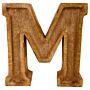 Hand Carved Wooden Embossed Letter M