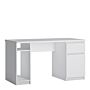 Fribo 1 Door 1 Drawer Twin Pedestal Desk In White