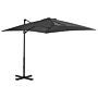 Vidaxl Outdoor Umbrella With Portable Base Anthracite