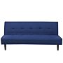 Sofa Bed Blue 3 Seater Buttoned Seat Click Clack