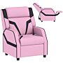 Aiyaplay 2 In 1 Kids Chair Recliner With Backrest, Armrest, Footrest, Pu Leather, For 3-9 Years Old, Pink