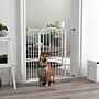 Pawhut Metal Pet Safety Gate Dog Gate Folding Fence, White