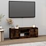 Vidaxl Tv Cabinet With Door Smoked Oak 102x30x36 Cm