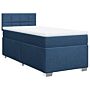 Vidaxl Box Spring Bed With Mattress Blue 90x200 Cm Fabric