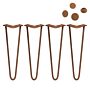 4 X 16" Hairpin Legs - 2 Prong - 10mm - Antique Copper