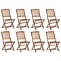 Vidaxl Folding Outdoor Chairs 8 Pcs Solid Acacia Wood