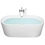 Freestanding Whirlpool Bath White Sanitary Acrylic Single 170 X 80 Cm Oval Modern Design Beliani