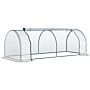 Outsunny Tunnel Greenhouse Green Grow House For Garden Outdoor, Steel Frame, Pvc Cover, Transparent, 250 X 100 X 80cm