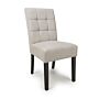 Moseley Waffle Flax Effect Natural Dining Chair In Black Legs