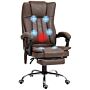 Vinsetto Vibrating Massage Office Chair With Heat, Desk Chair With Height Adjustable And Footrest, Dark Brown