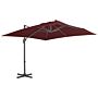 Vidaxl Cantilever Umbrella With Aluminium Pole Bordeaux Red 400x300 Cm