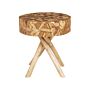 Side Table Dark Wood Teak 50 X 50 X 50 Cm