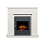 Adam Lomond White Marble Fireplace With Oslo Electric Inset Stove In Black, 39 Inch