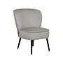 Armchair Light Grey Velvet Fabric Armless Accent Chair Armless Metal Legs