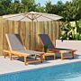 Vidaxl Sun Loungers 2 Pcs Black Solid Wood Acacia And Textilene