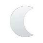 Wall Mirror Silver Glass 40 X 60 Cm Frameless Crescent Moon Shape Hanging Decoration