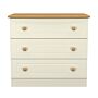 Warwick 3 Drawer Chest In Cream Ash & Modern Oak