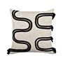 Decorative Cushion Beige And Black 45 X 45 Cm Abstract Pattern Square Throw Pillow