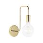 Wall Lamp Gold Metal Sconce Gloss Finish Exposed Light Bulb