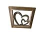 Wooden Framed Metal Hearts, 20cm