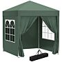 Outsunny Pop Up Gazebo Canopy, Size (2 X 2m)-green