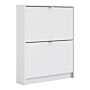 Shoes Shoe Cabinet W. 2 Tilting Doors And 1 Layer In White