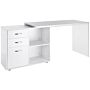 Homcom Computer Desk Table Workstation Home Office L Shape Drawer Shelf File Cabinet White