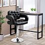 Homcom Pu Leather Upholstered Swivel Bar Stool, Height Adjustable Barstool With Back, Armrest, Footrest For Kitchen