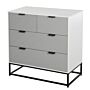 Homcom Chest Of Drawers With Metal Handles Freestanding Dresser