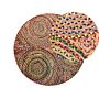 Modern Hippie Area Rug Multicoloured Pink Red Orange Blue Round 140 Cm Cotton Braided