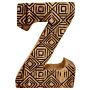 Hand Carved Wooden Geometric Letter Z