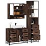 Vidaxl 3 Piece Bathroom Furniture Set Brown Oak Engineered Wood