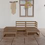 Vidaxl 5 Piece Garden Lounge Set Honey Brown Solid Pinewood