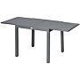 Outsunny Extendable Garden Table For 6 With Aluminium Frame, Steel Tabletop, Dark Grey